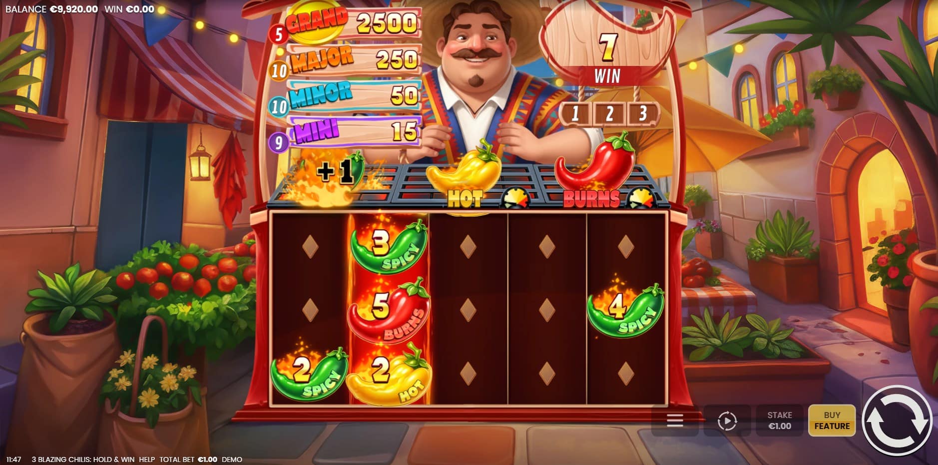 3 Blazing Chillis: Hold and Win slot