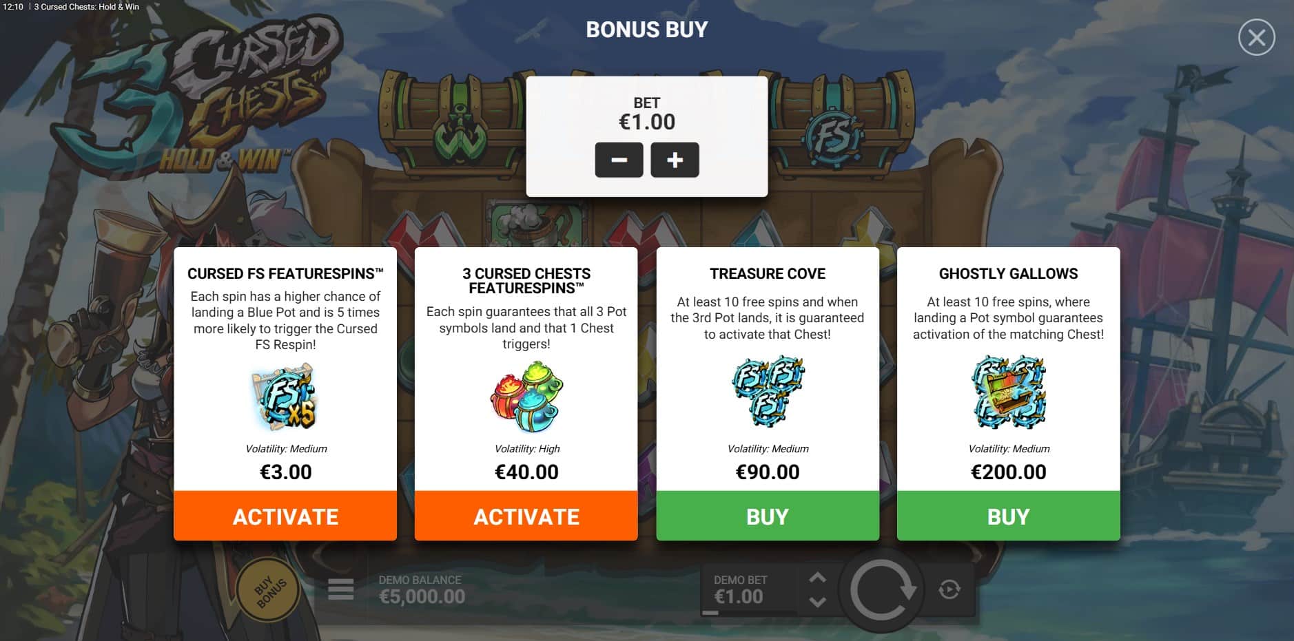 3 Cursed Chests Hold & Win slot