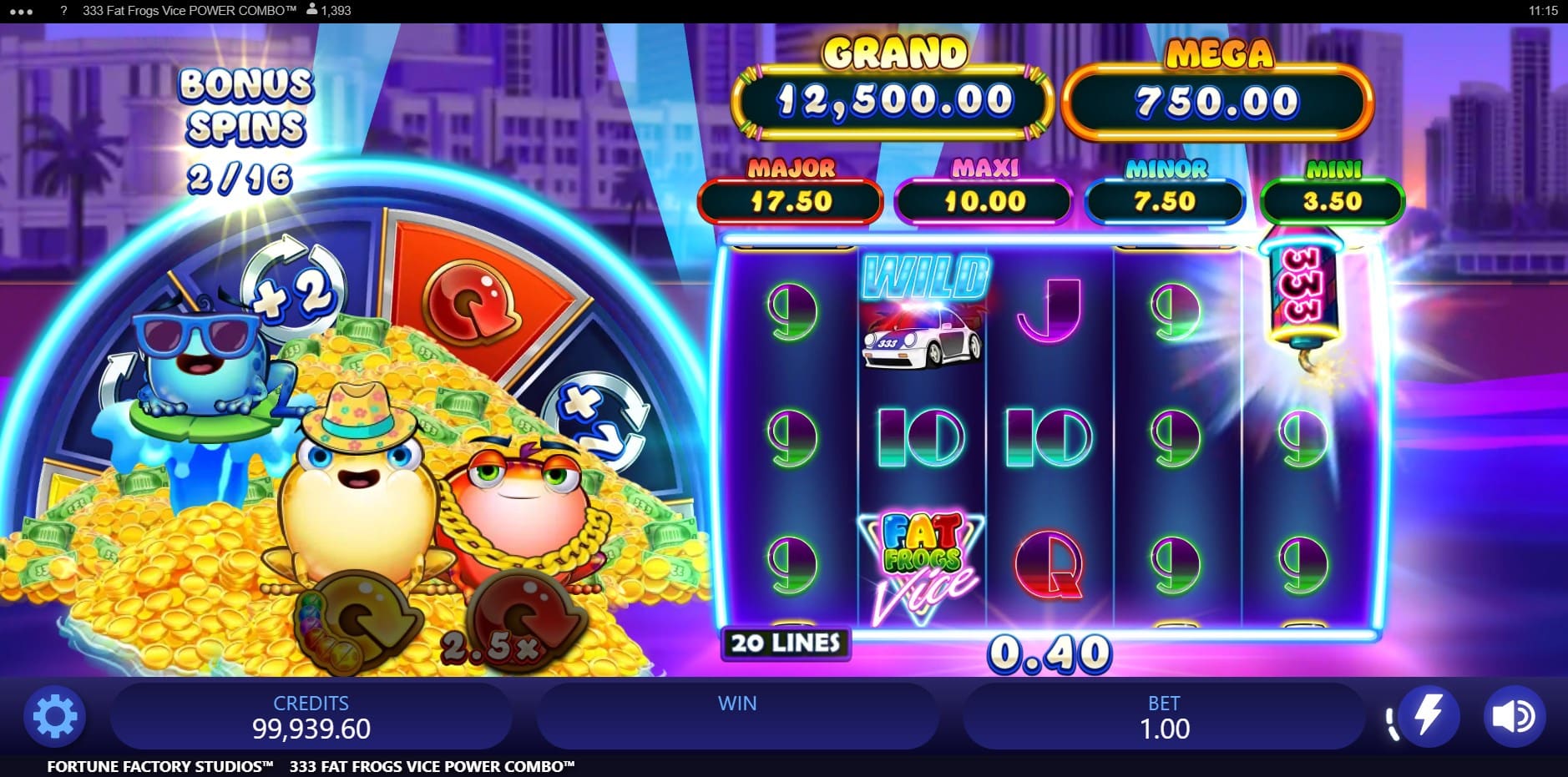 333 Fat Frogs VICE POWER COMBO slot