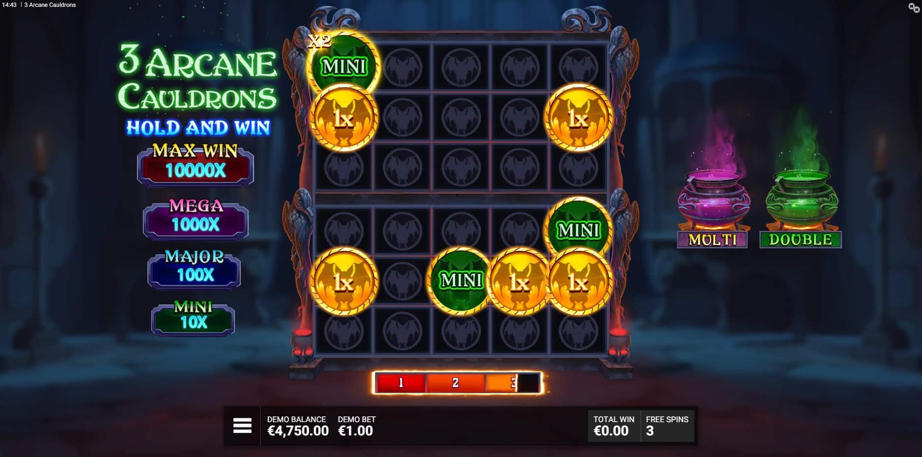 3 Arcane Cauldrons slot