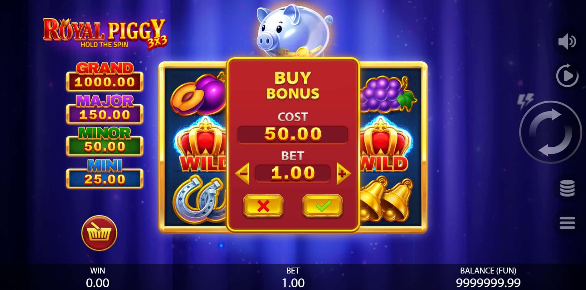 3x3 Royal Piggy: Hold the Spin slot