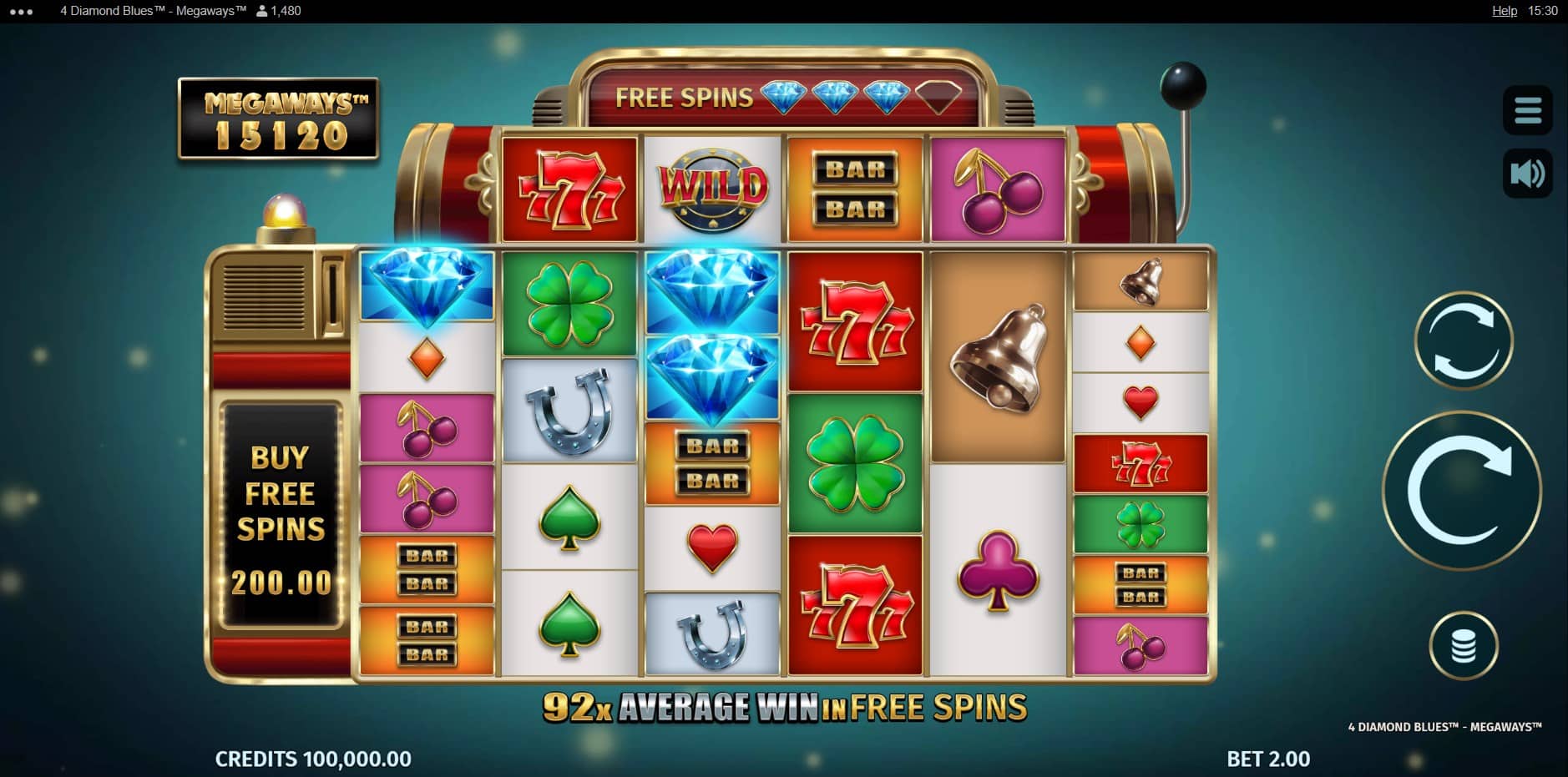 4 Diamond Blues Megaways slot