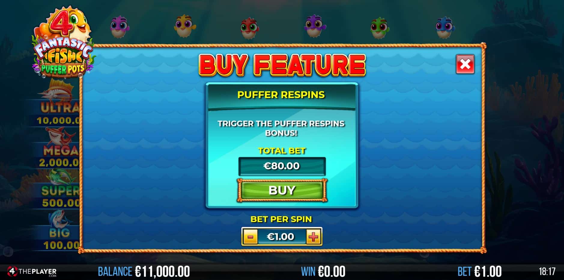 4 Fantastic Fish Puffer Pots slot