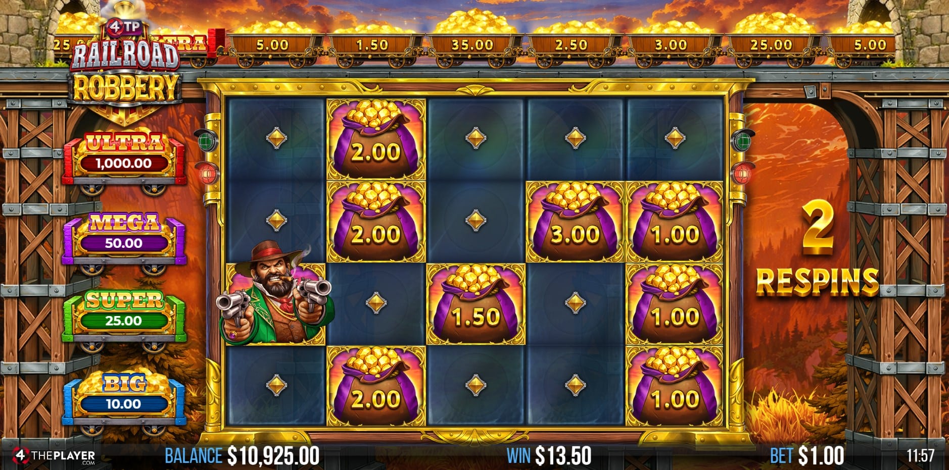 4TP Railroad Robbery slot