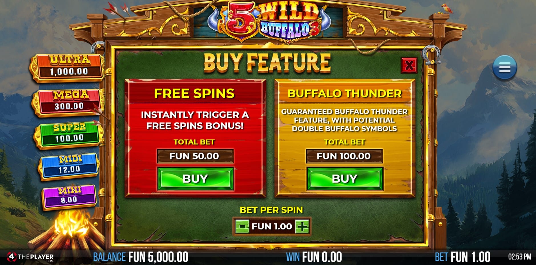5 Wild Buffalo 3 slot