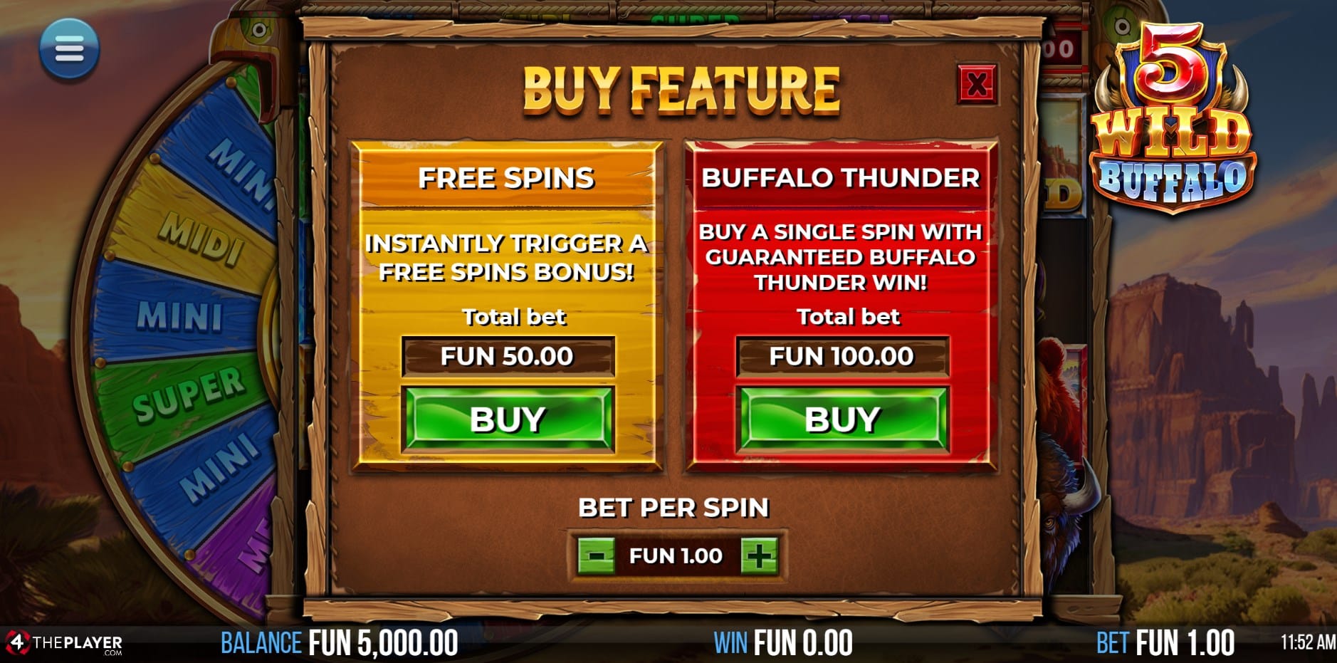 5 Wild Buffalo slot
