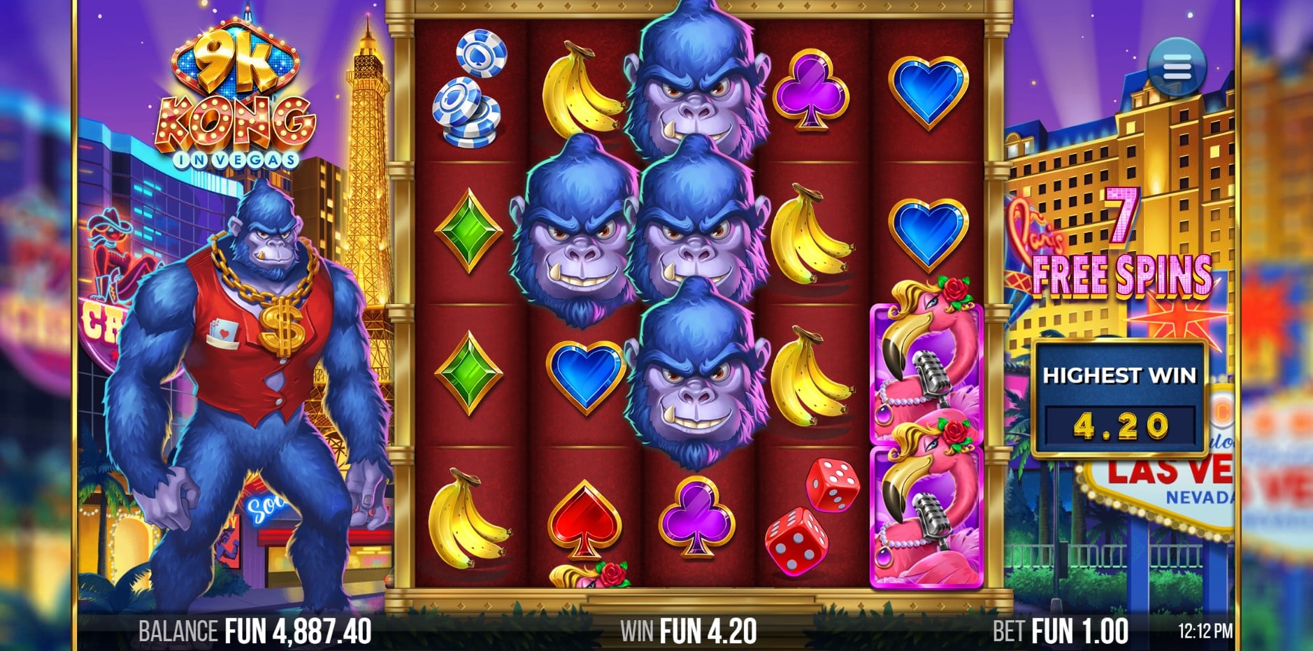 9k Kong in Vegas slot