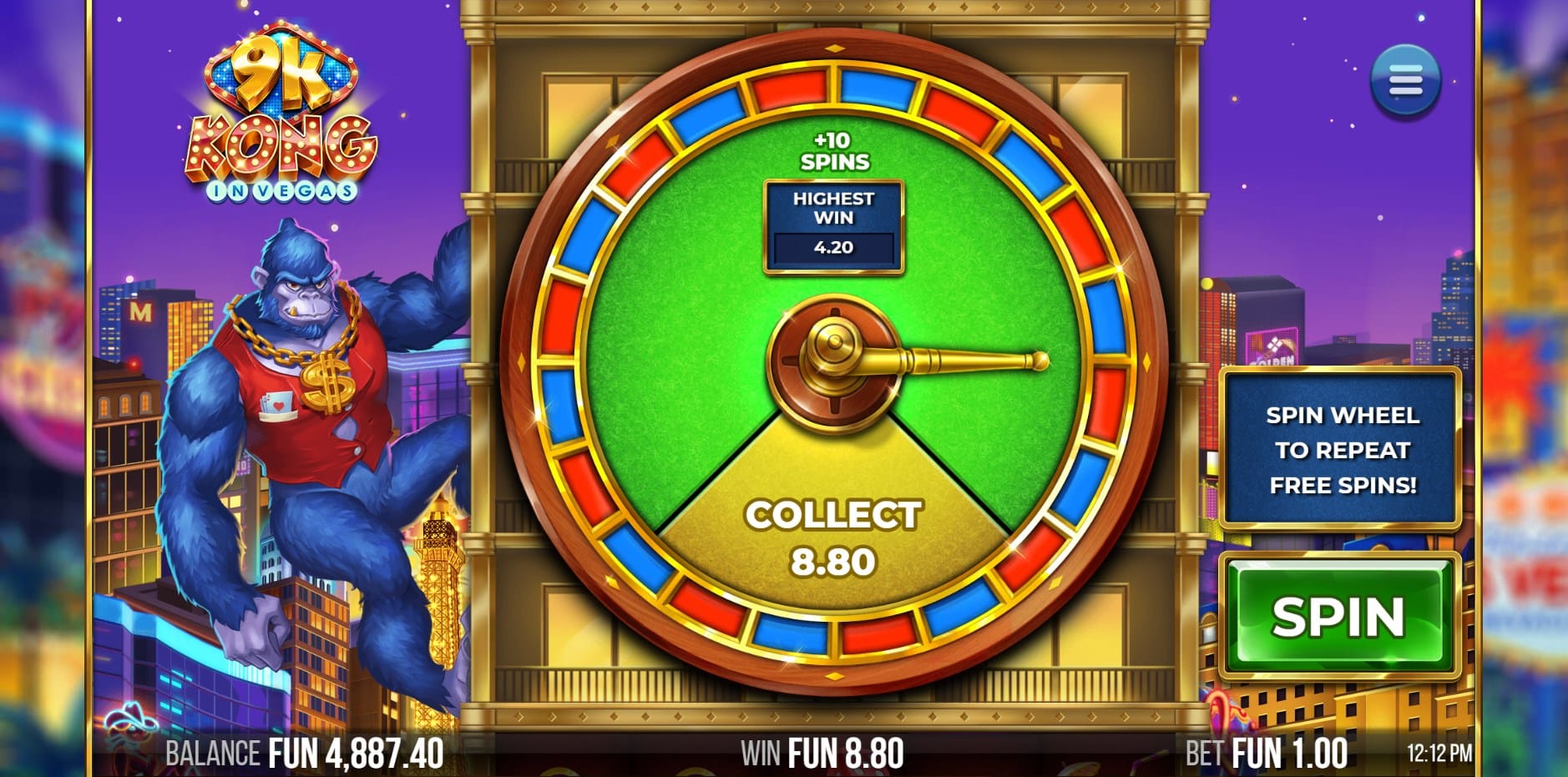 9k Kong in Vegas slot