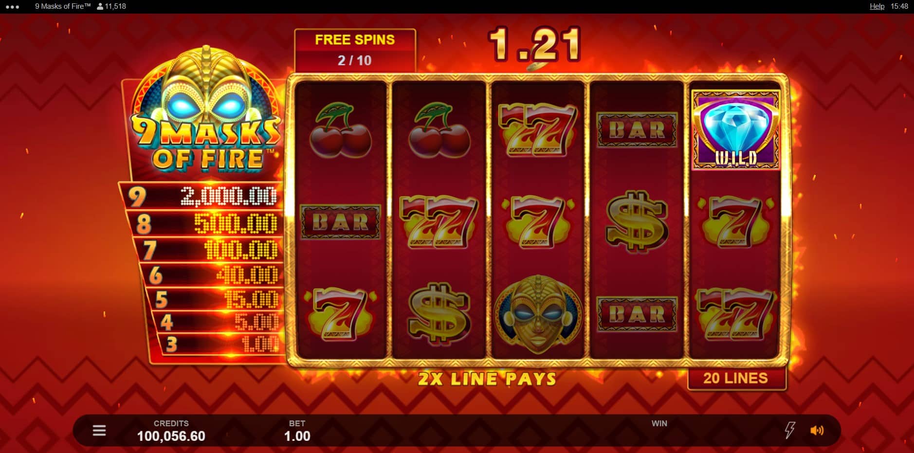 9 Masks of Fire slot