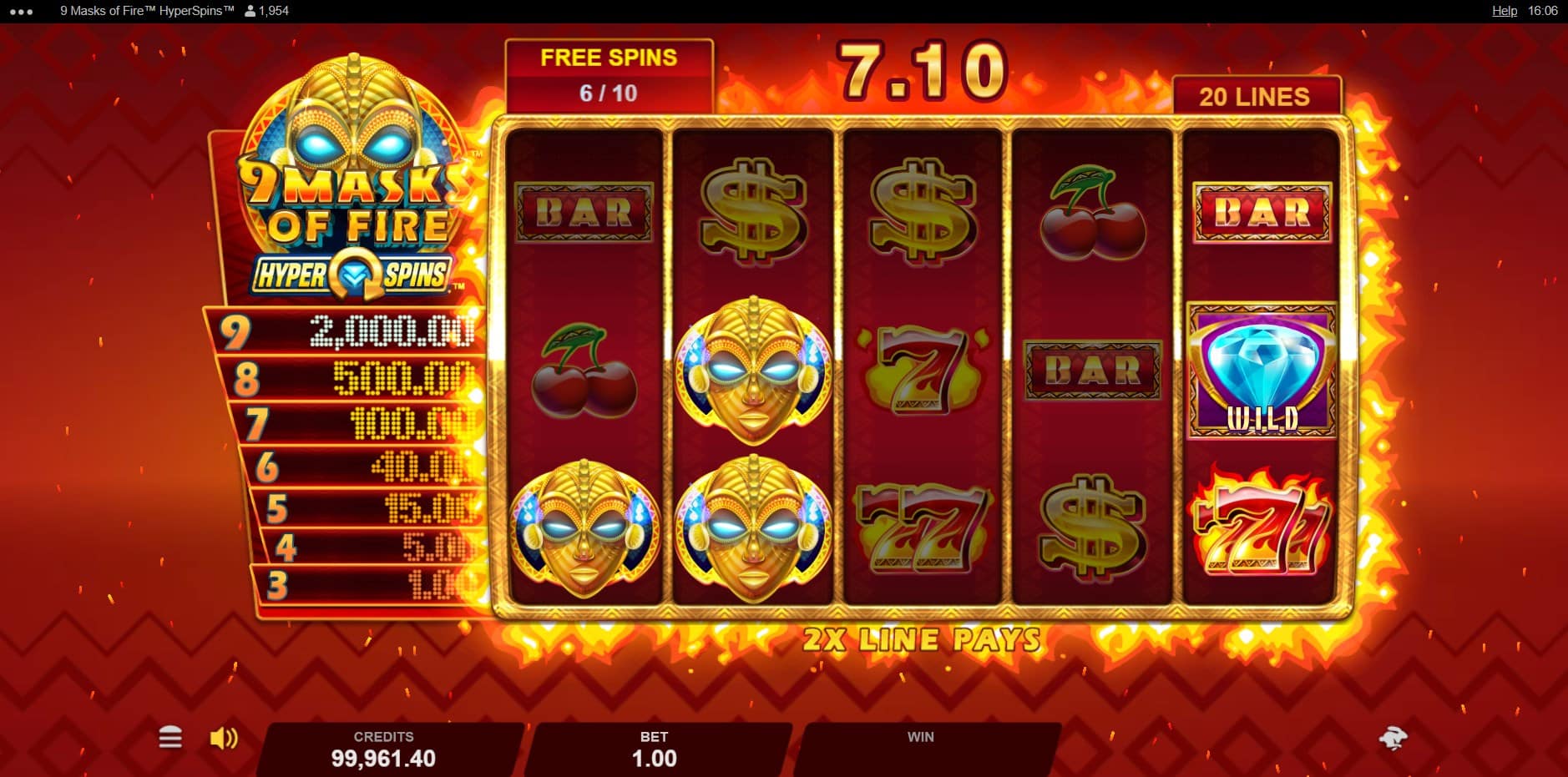 9 Masks of Fire Hyperspin slot