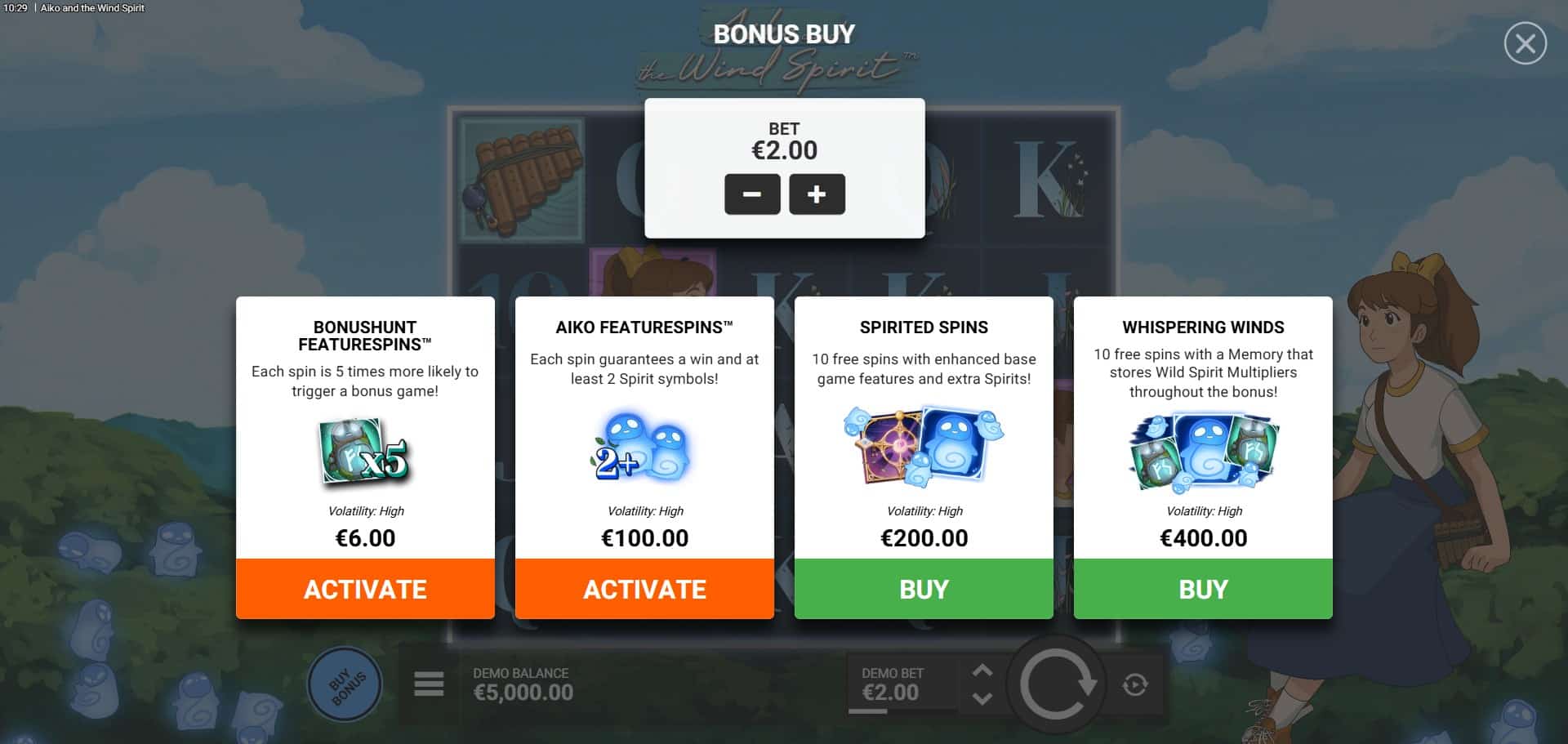 Aiko and the Wind Spirit Slot