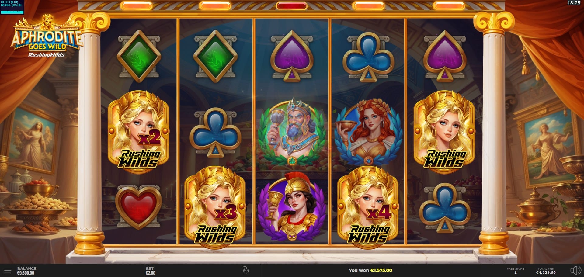 Aphrodite Goes Wild RushingWilds Slot