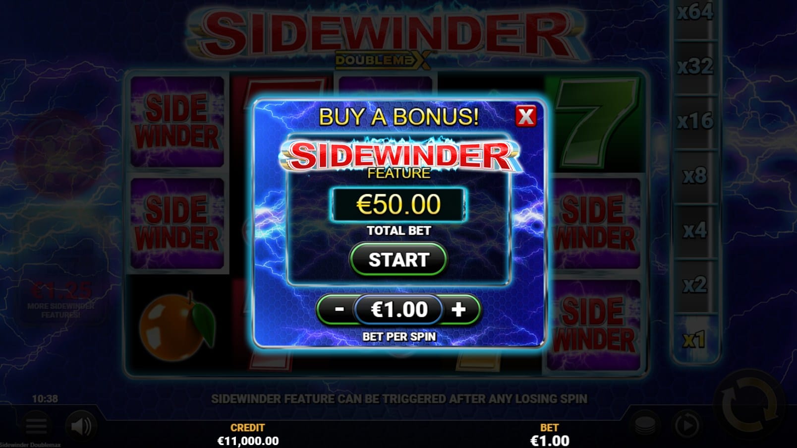 Sidewinder DoubleMax Slot