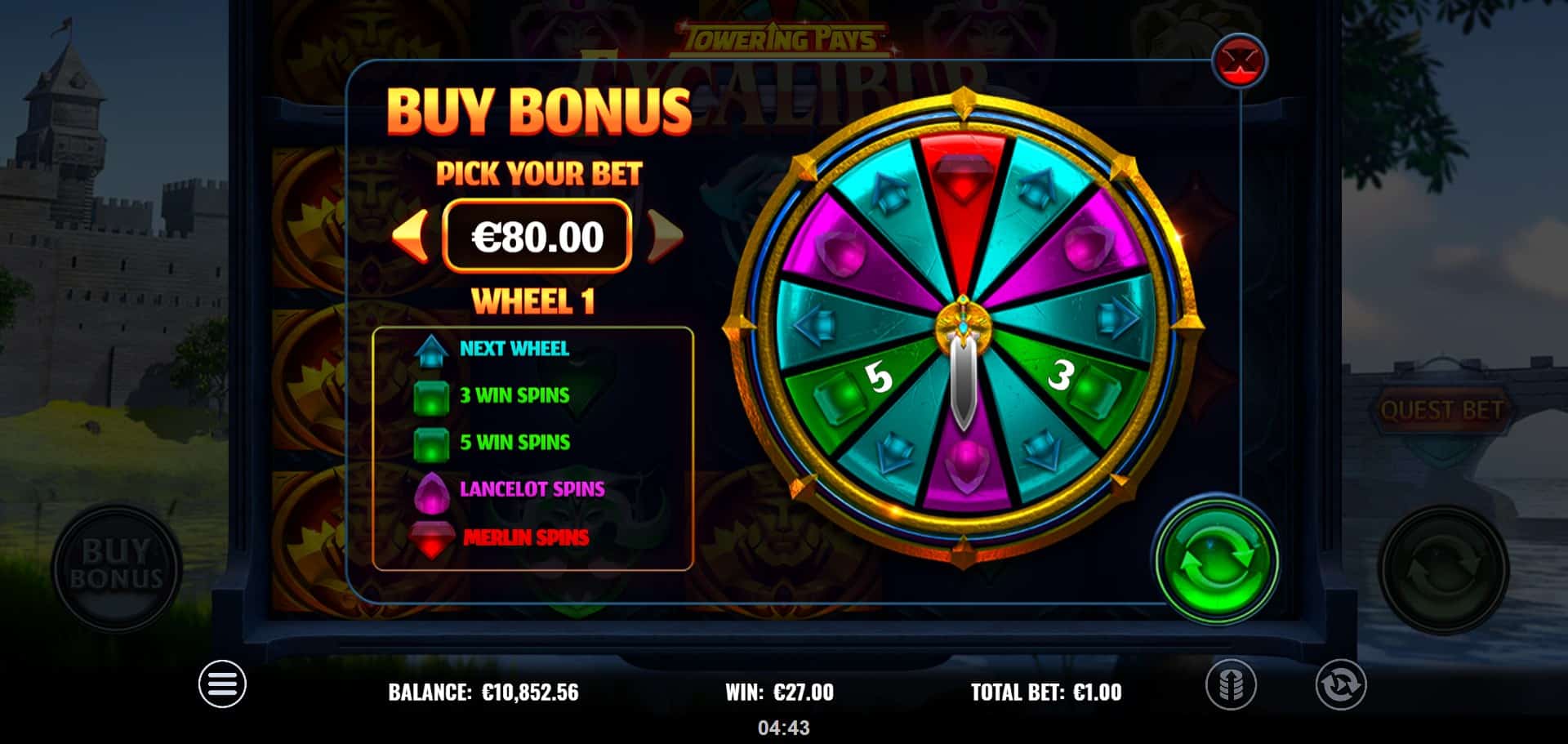 Towering Pays Excalibur Slot
