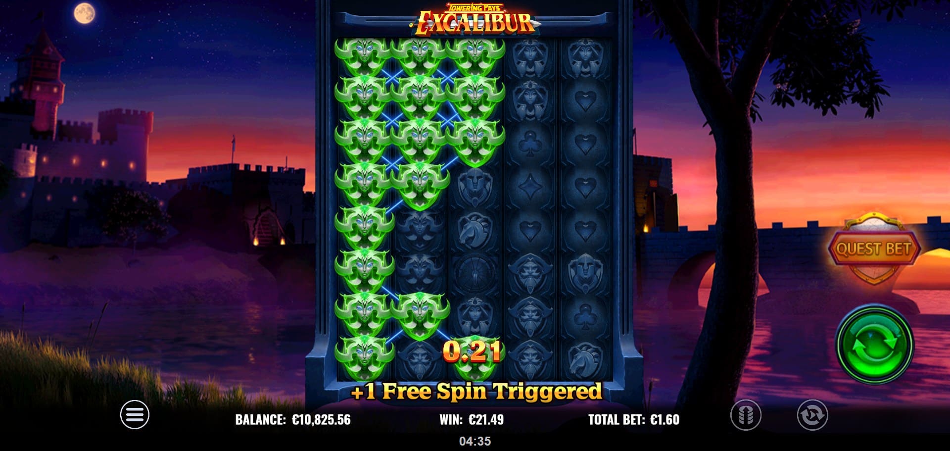 Towering Pays Excalibur Slot