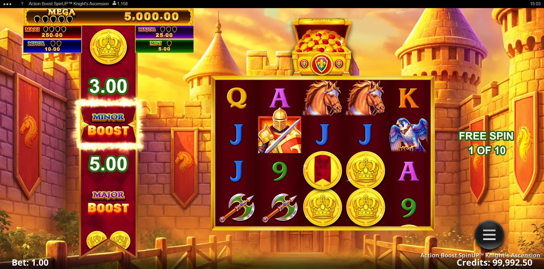 Action Boost SpinUP Knight's Ascension slot