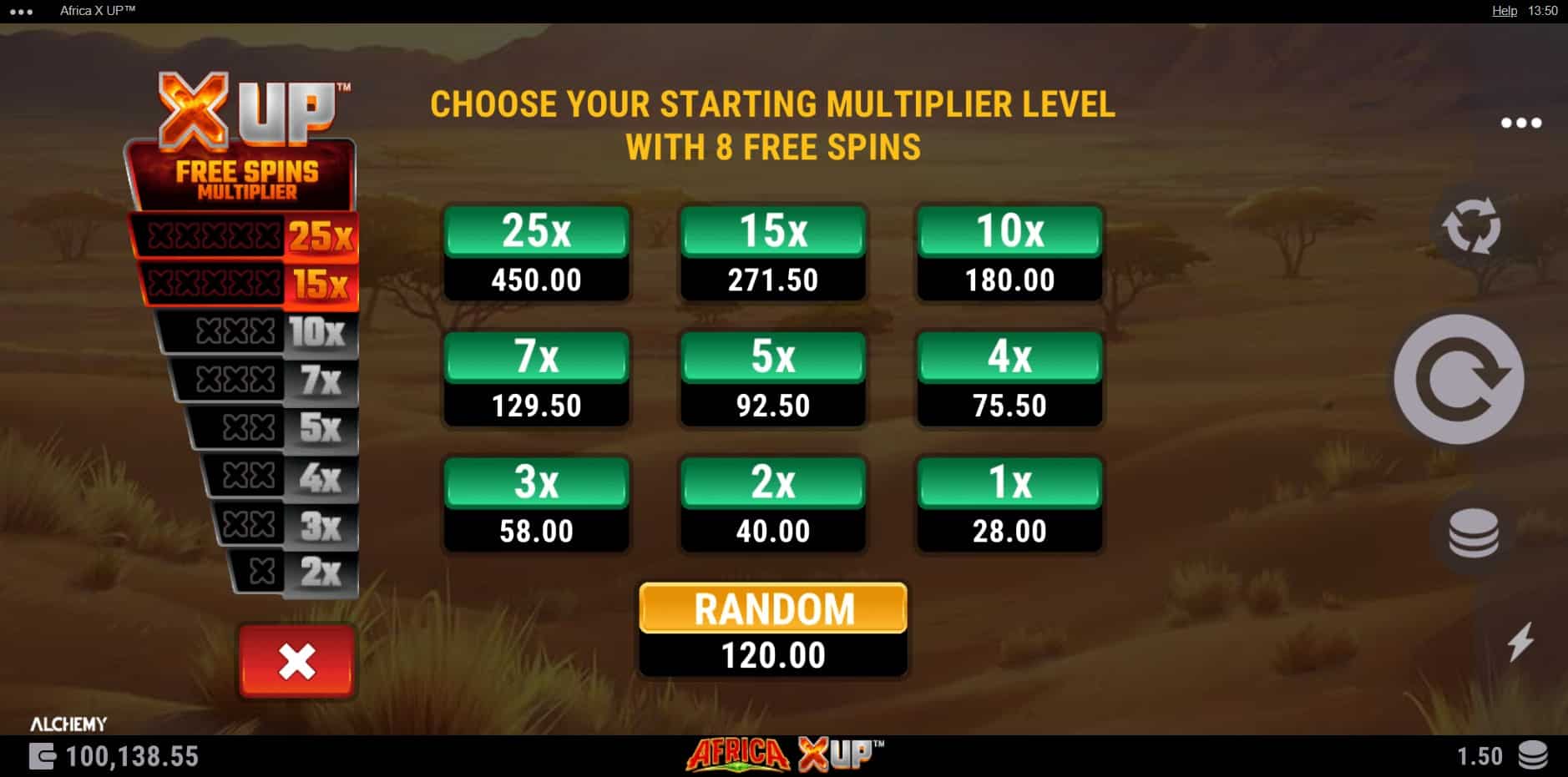 Africa X UP slot