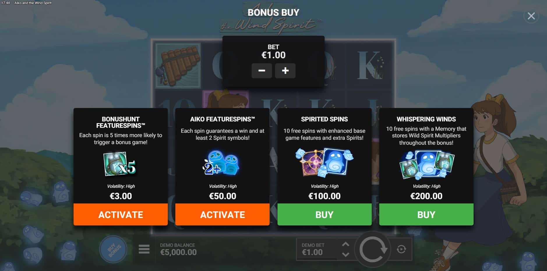 Aiko and the Wind Spirit slot