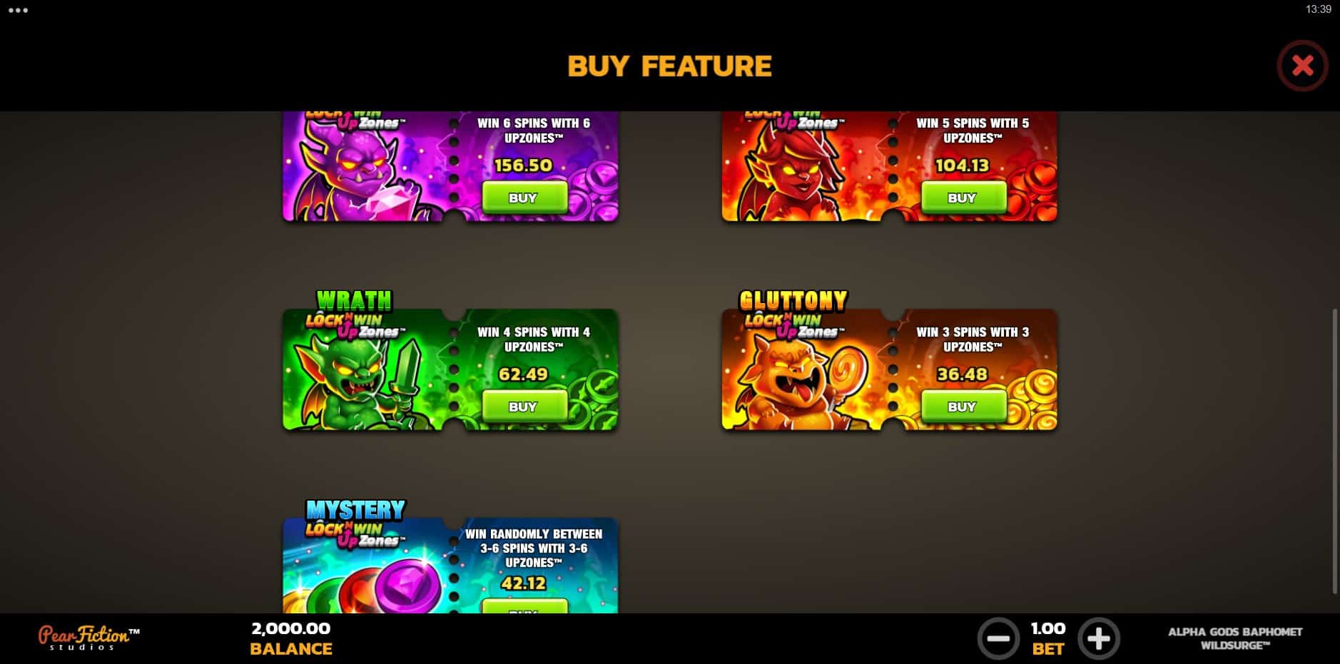 Alpha Gods Baphomet Wild Surge slot