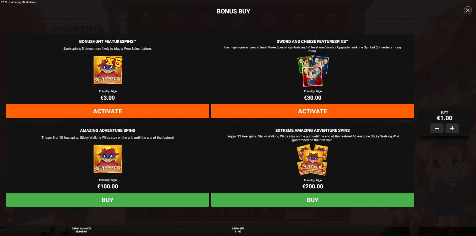 Amazing Miceketeers slot