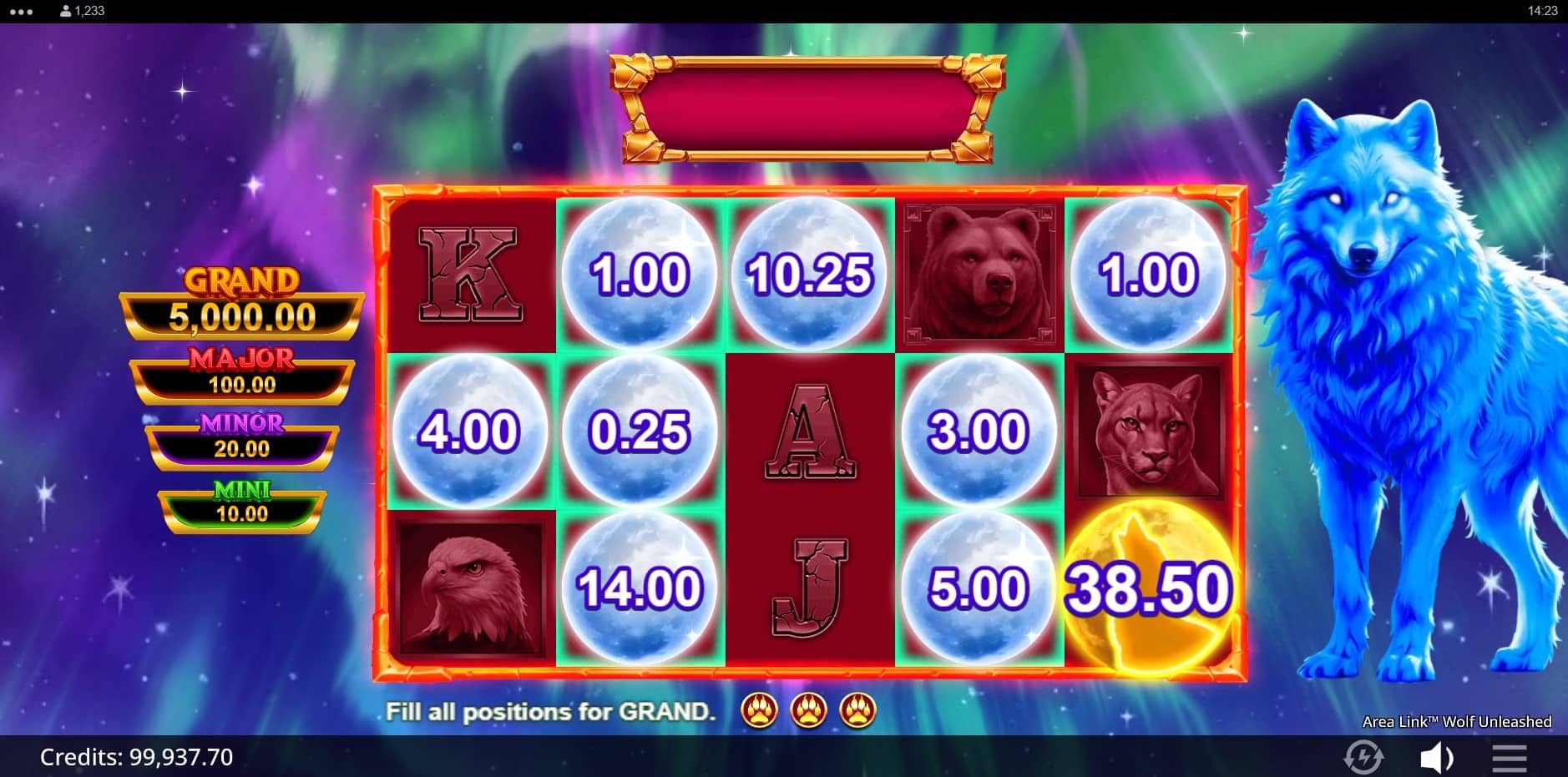 Area Link Wolf Unleashed slot