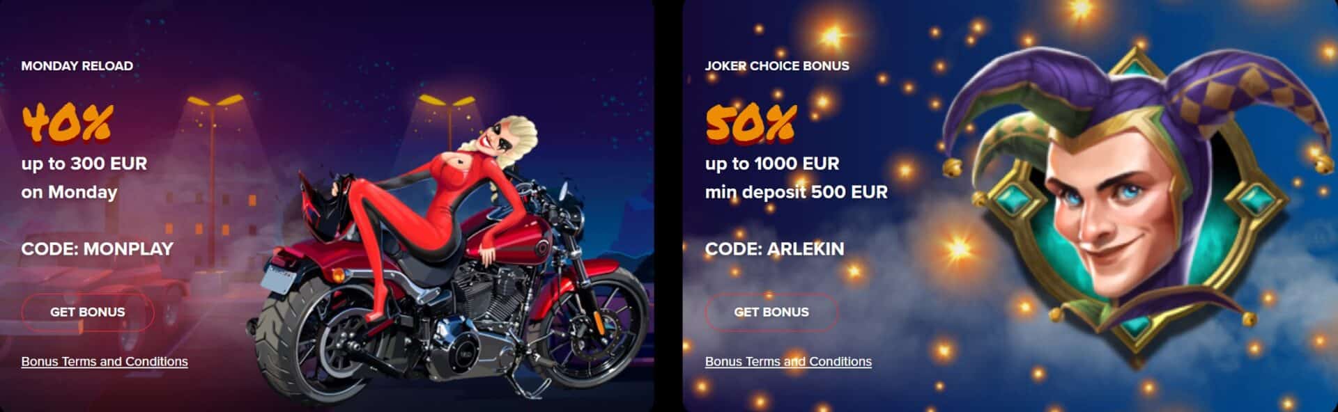 Additional bonuses are also being offered at Arlekin Casino