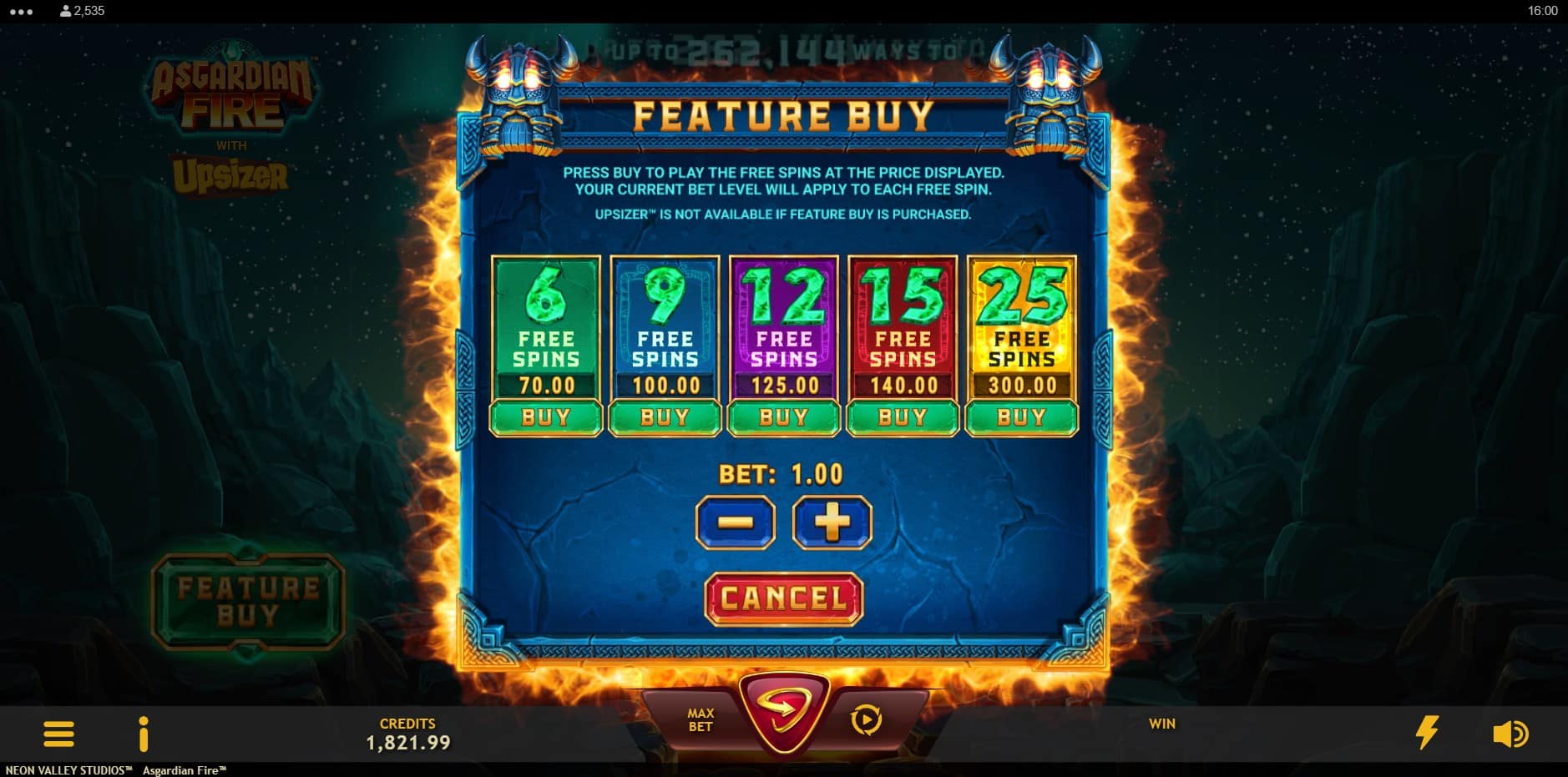 Asgardian Fire slot