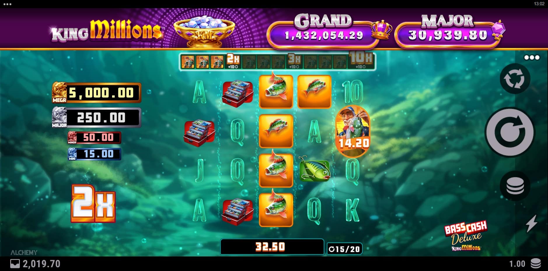 Bass Cash Deluxe King Millions slot