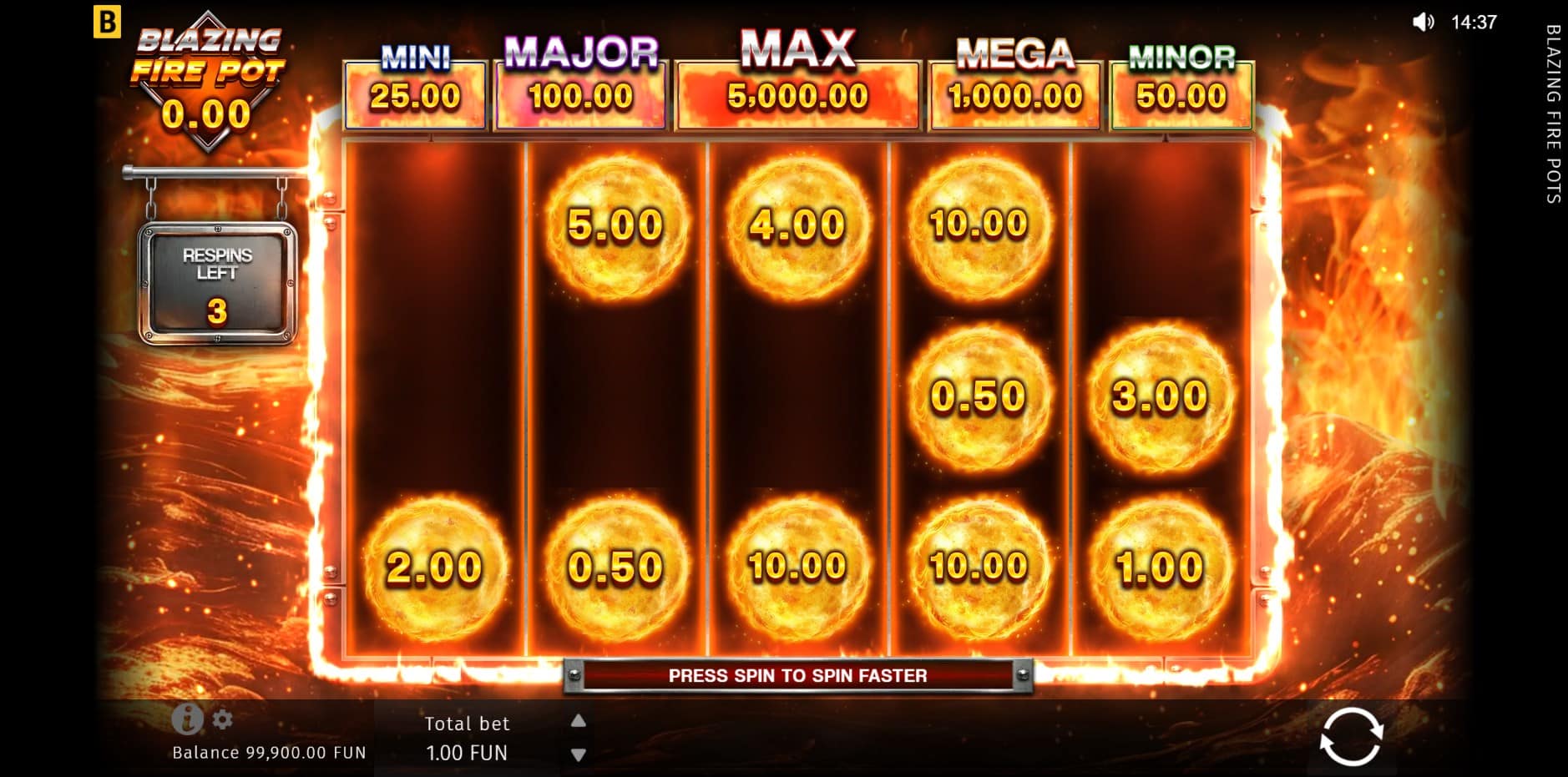 Blazing Fire Pots Hold & Spin slot