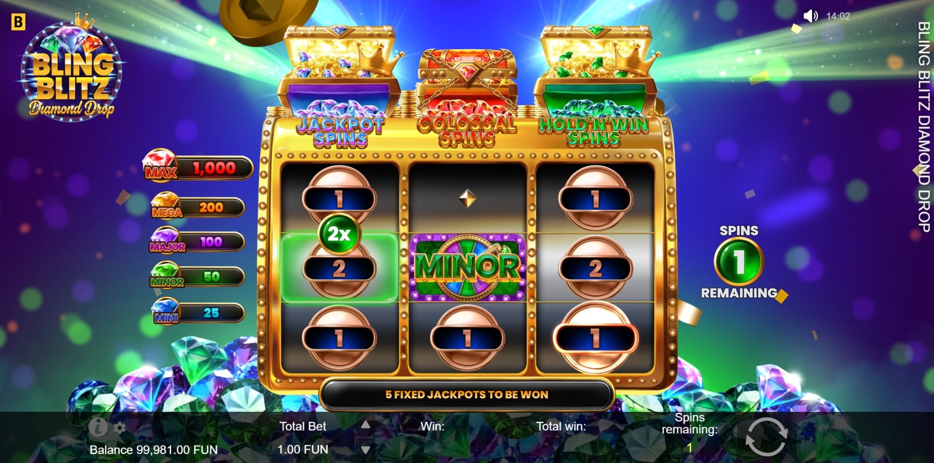 Bling Blitz Diamond Drop slot
