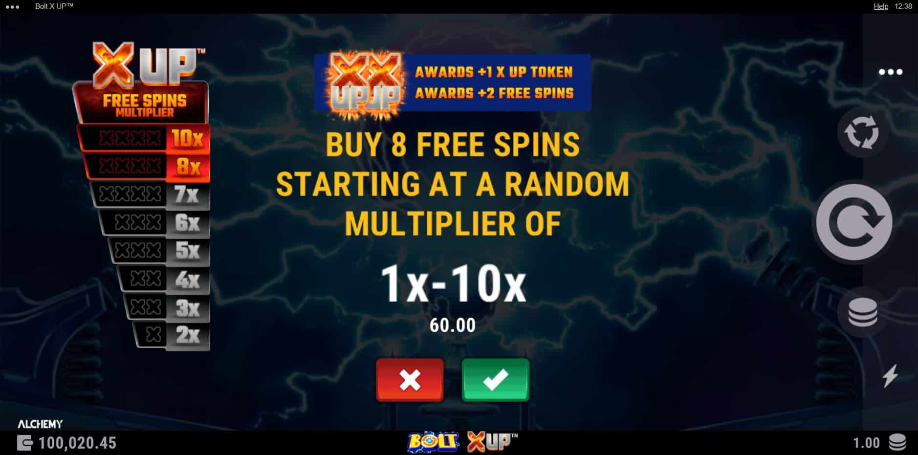 Bolt X UP slot