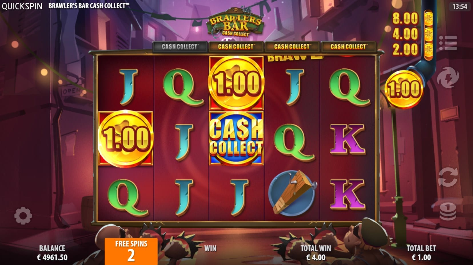 Brawlers Bar Cash Collect slot