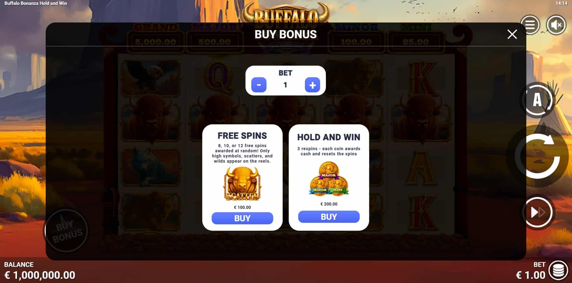 Buffalo Bonanza Hold & Win slot