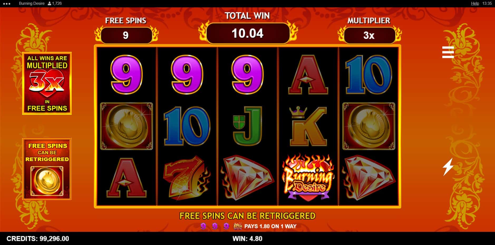 Burning Desire slot