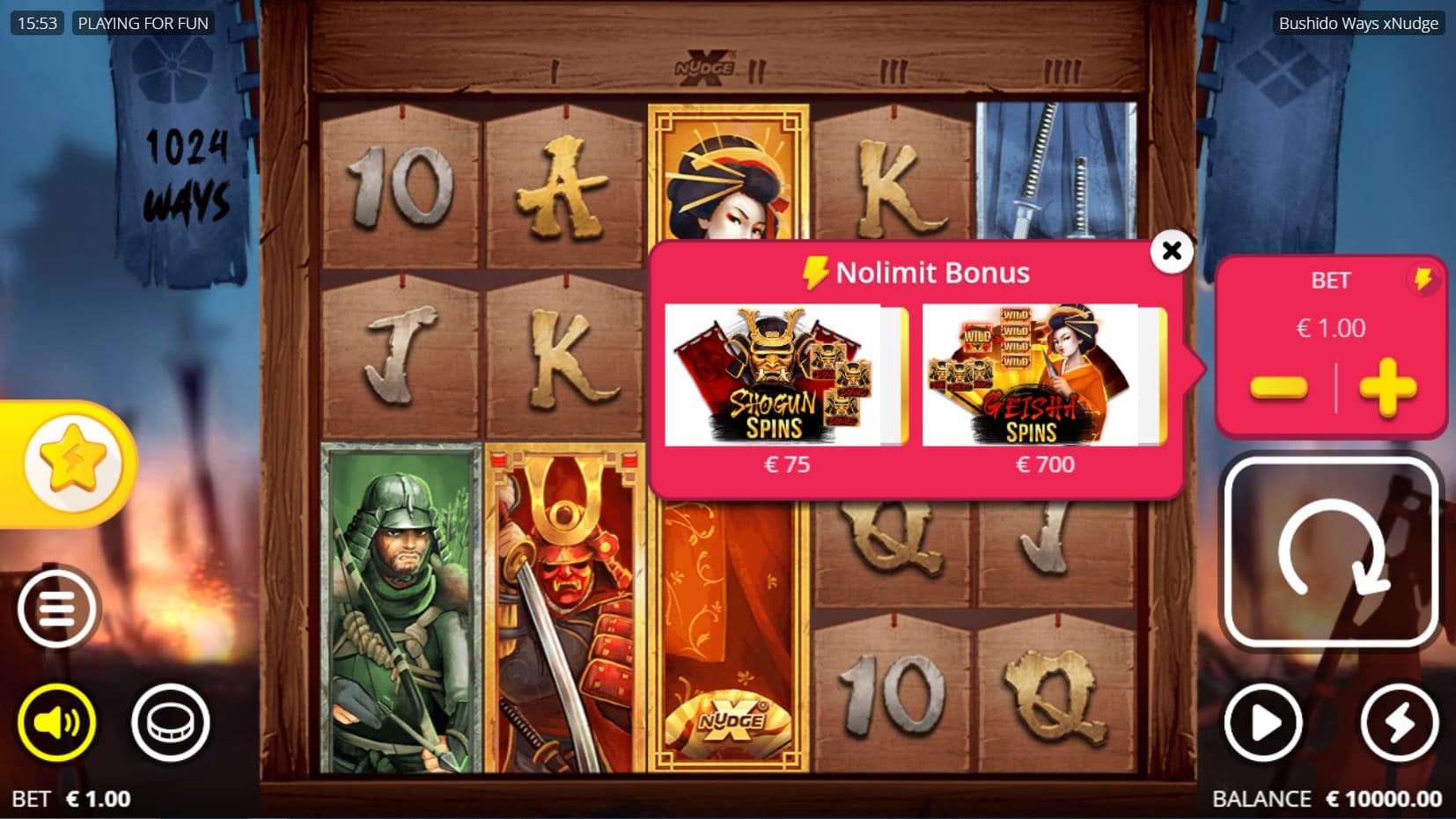 Bushido Ways xNudge slot