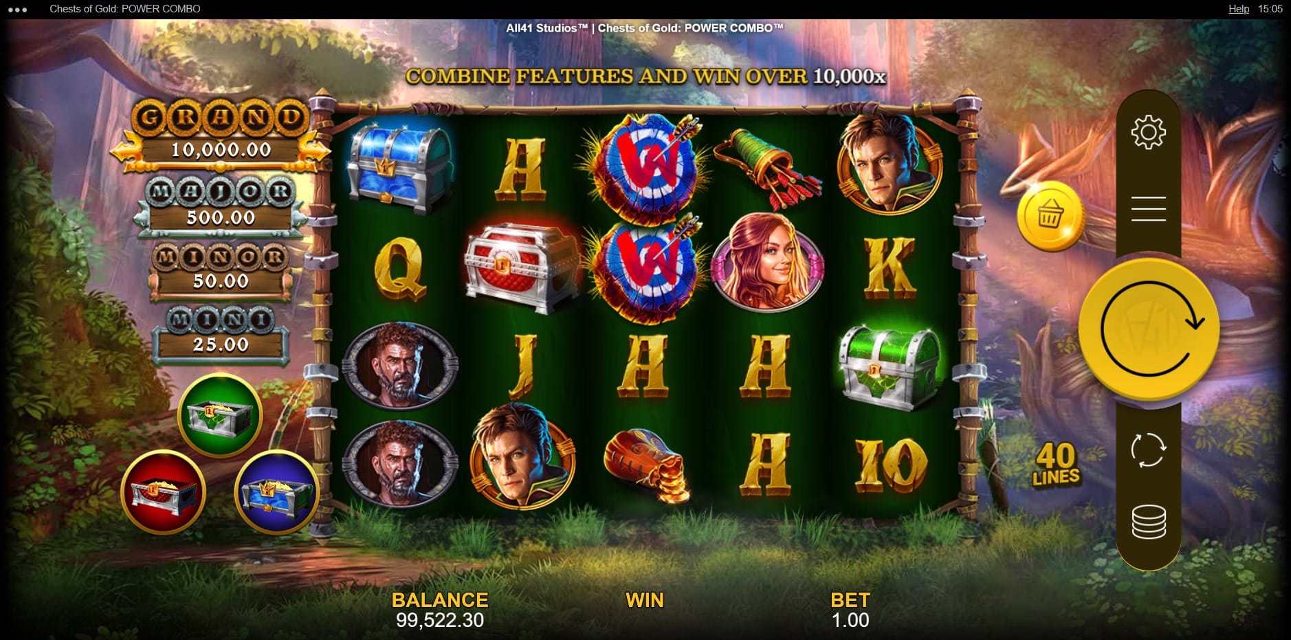 Chests of Gold: Power Combo slot