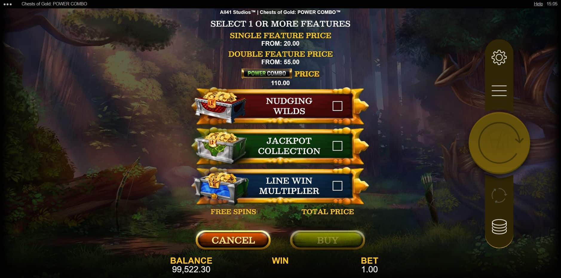 Chests of Gold: Power Combo slot