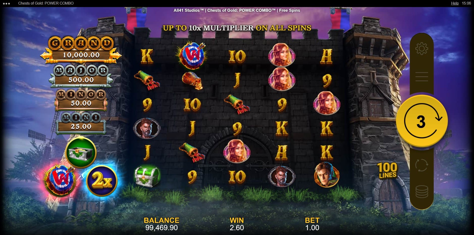 Chests of Gold: Power Combo slot