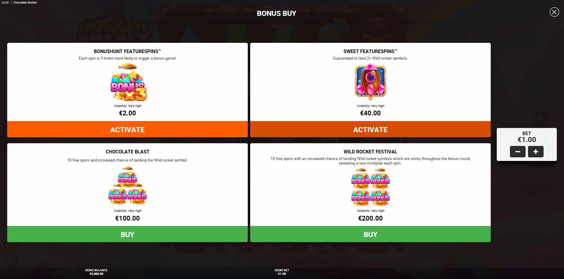 Chocolate Rocket slot