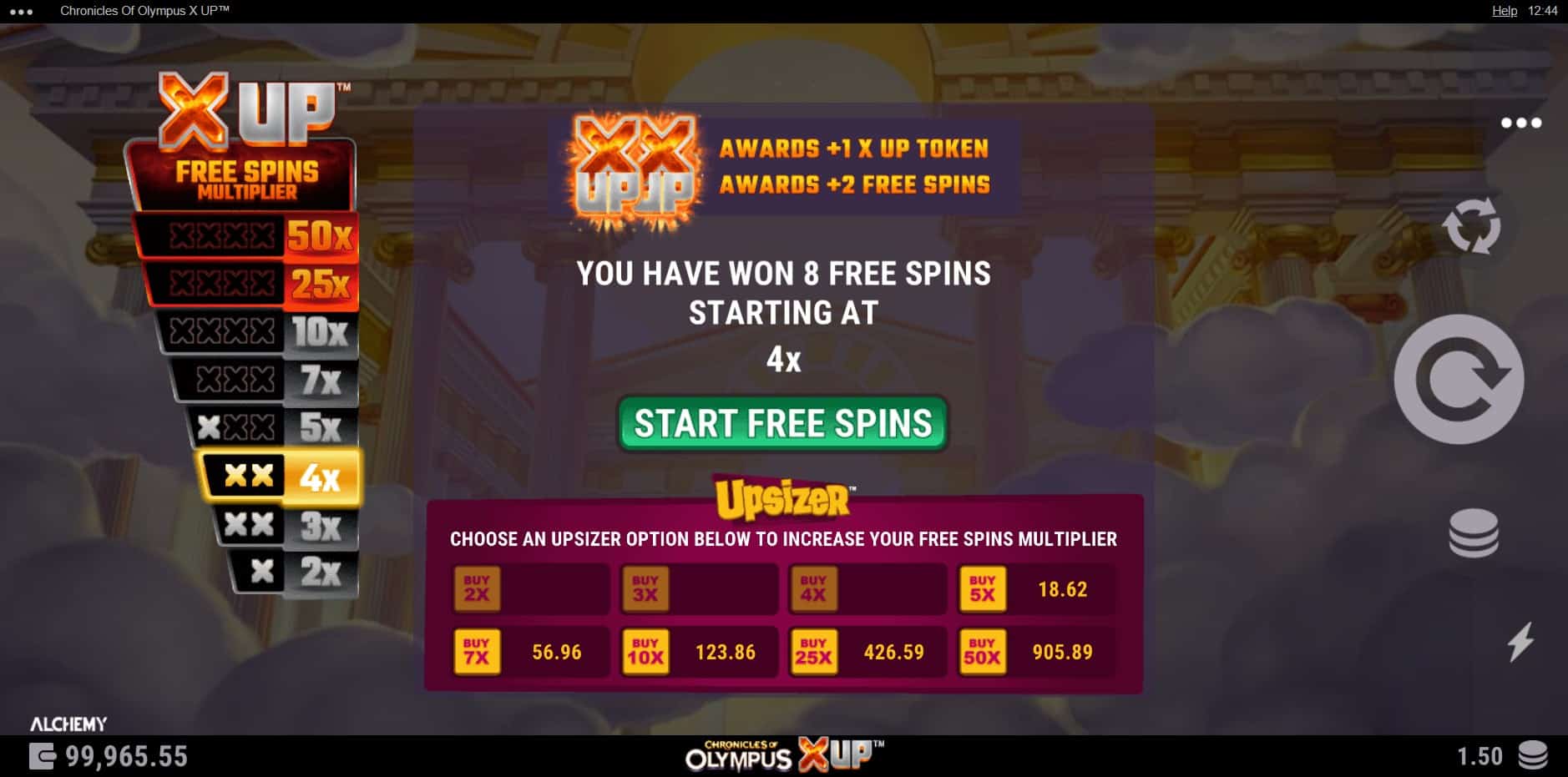 Chronicles of Olympus X UP slot
