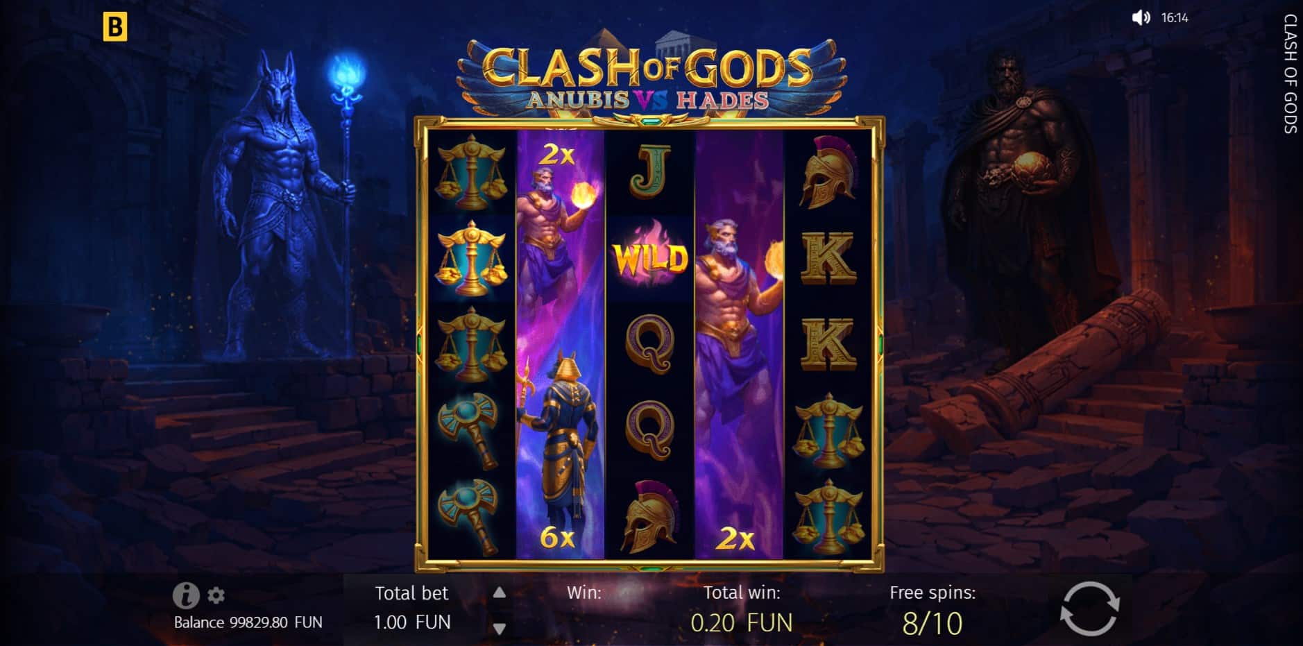 Clash of Gods Anubis vs Hades slot
