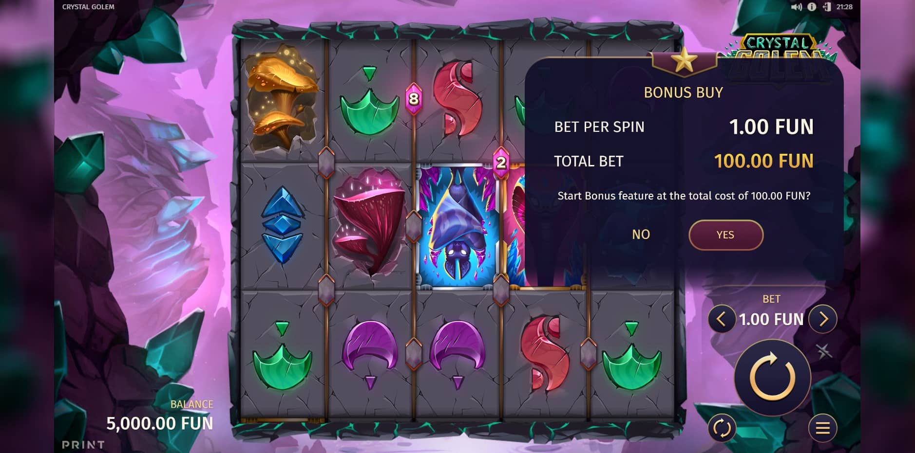 Crystal Golem slot