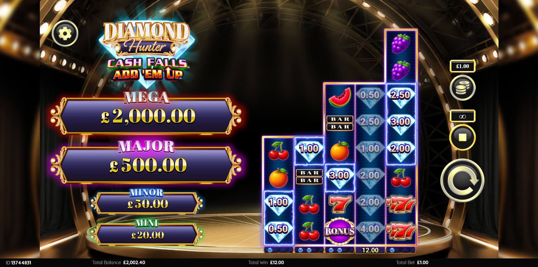 Diamond Hunter Cash Falls slot