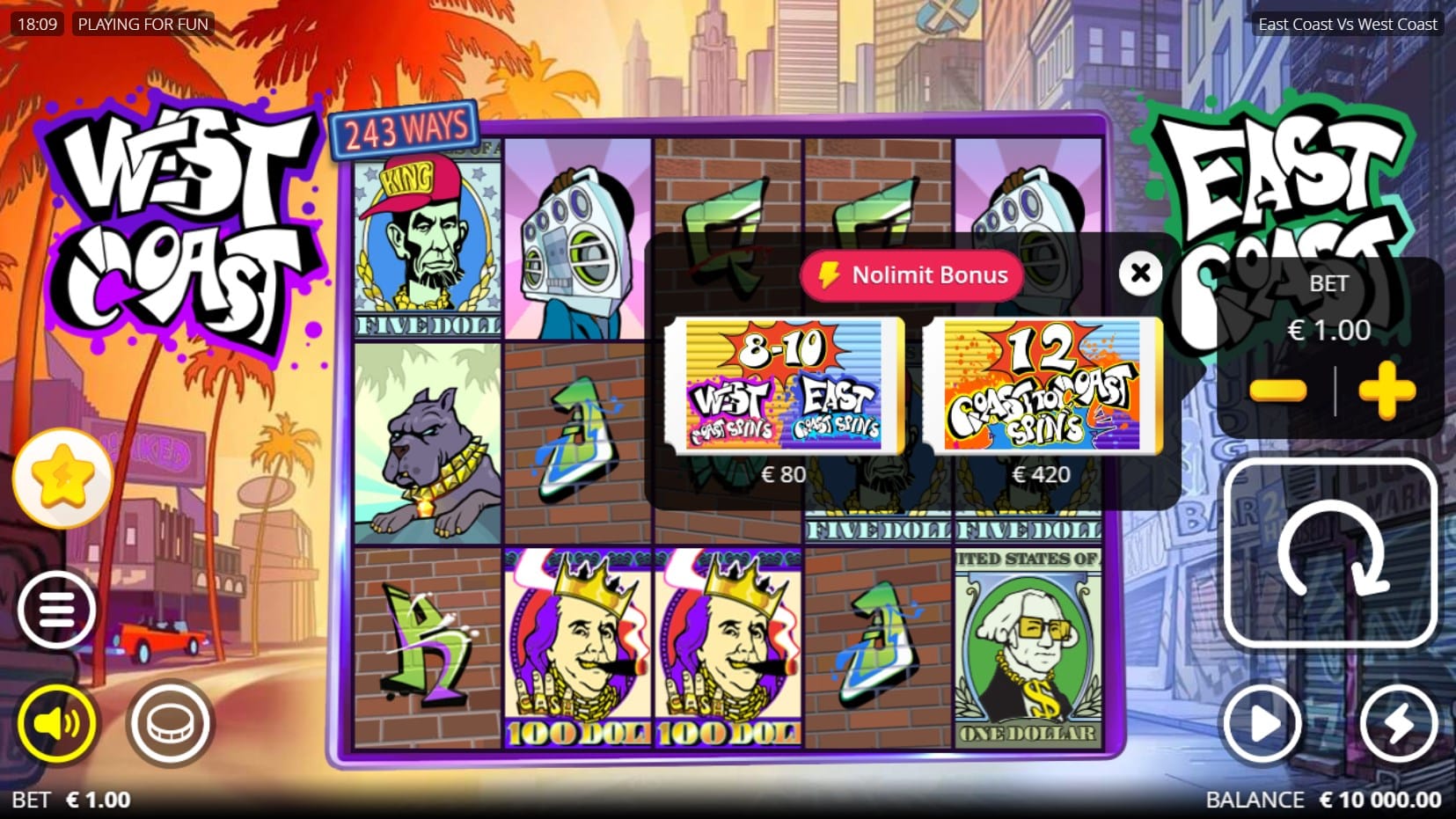 East Coast vs West Coast slot