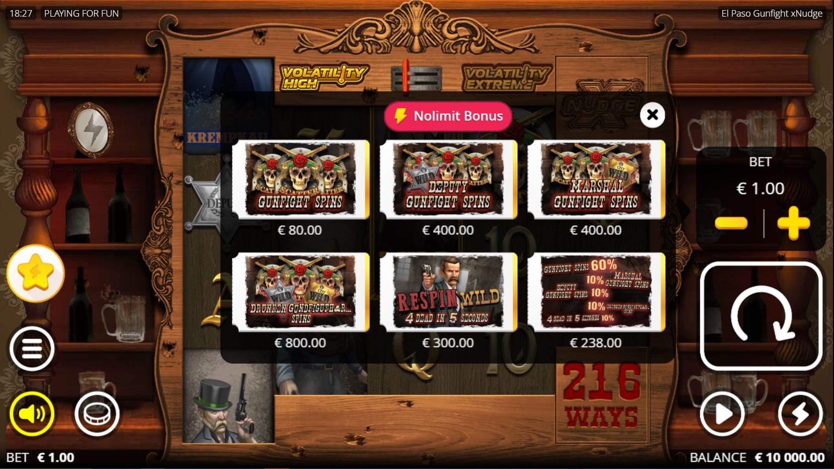 El Paso Gunfight xNudge slot