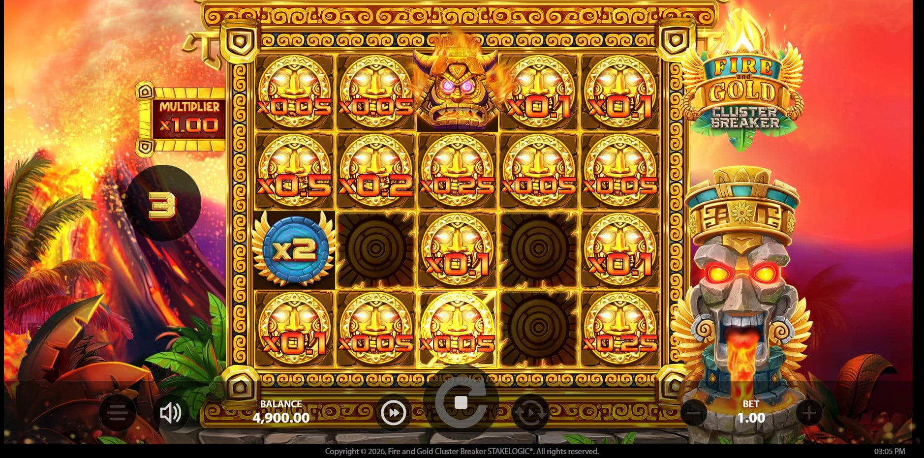 Fire and Gold Cluster Breaker slot