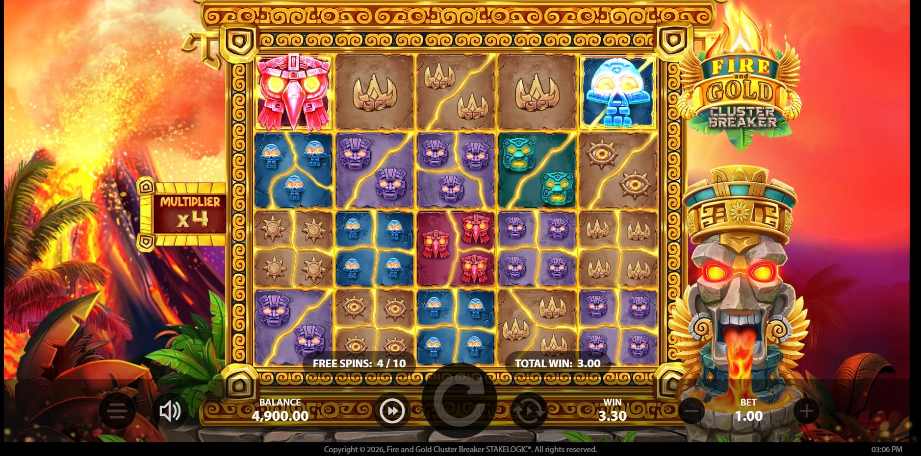 Fire and Gold Cluster Breaker slot