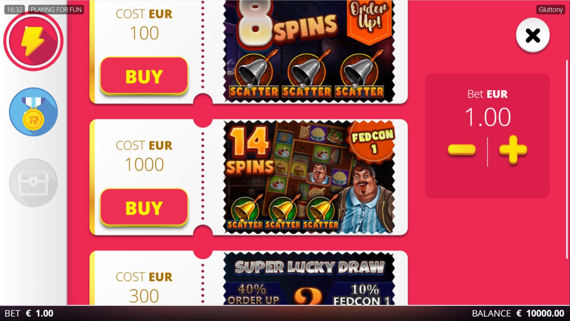 Gluttony Slot - Bonus Buy Options