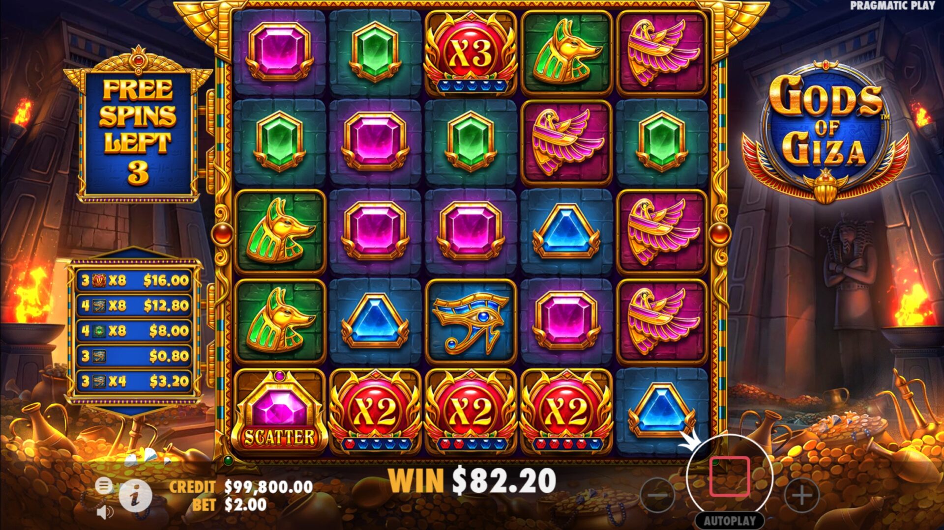 Gods of Giza Slot - Free Spins Bonus