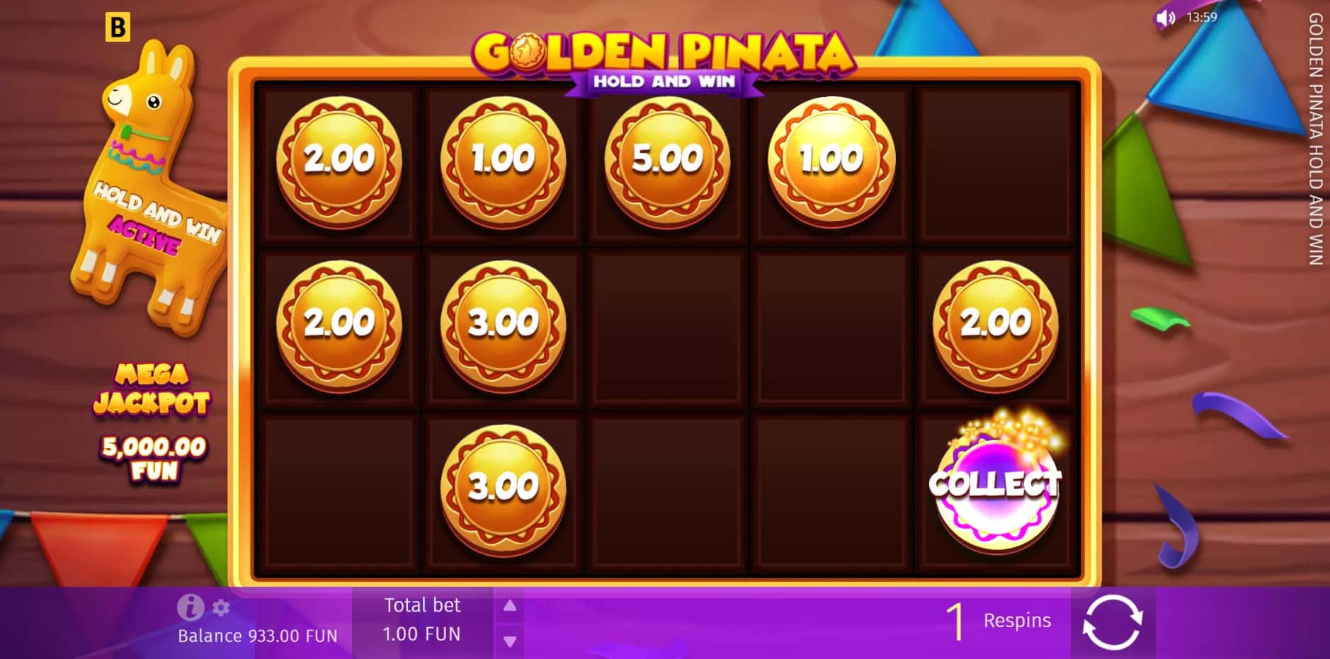 Golden Pinata Hold and Win slot